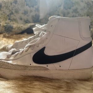 Nike White Leather Hightops